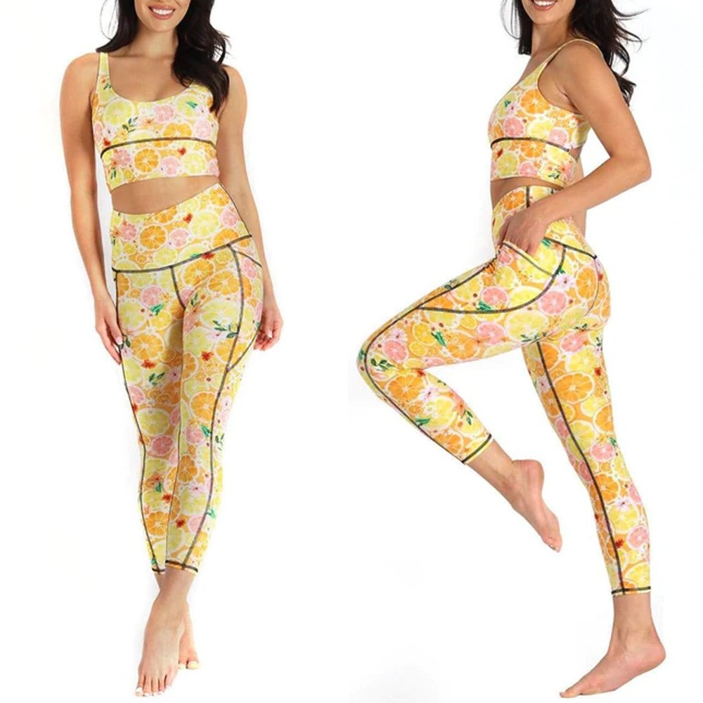 YOGA DEMOCRACY 7/8 Boundless Main Sqeeze Leggings w/ Pockets Size XS
